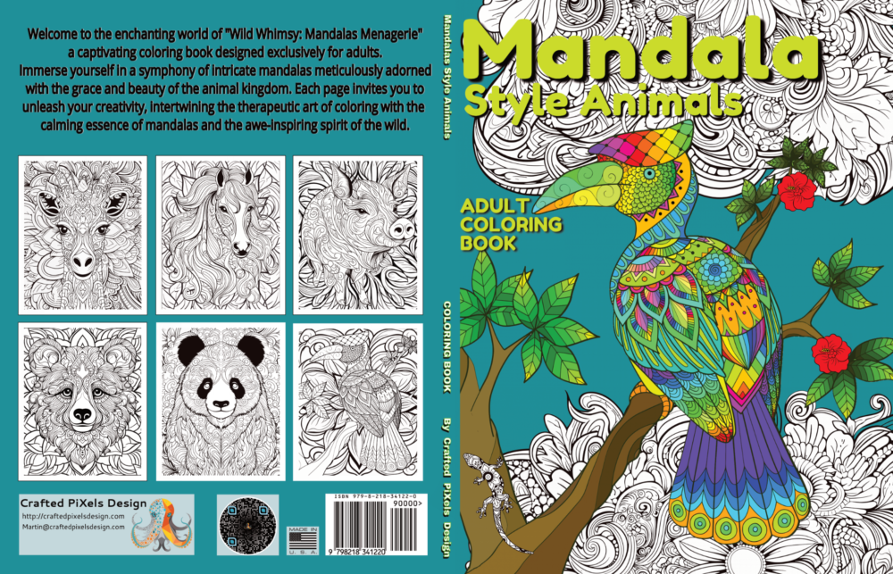  Mandala Style Animals: Adult Coloring Book  Volume 1